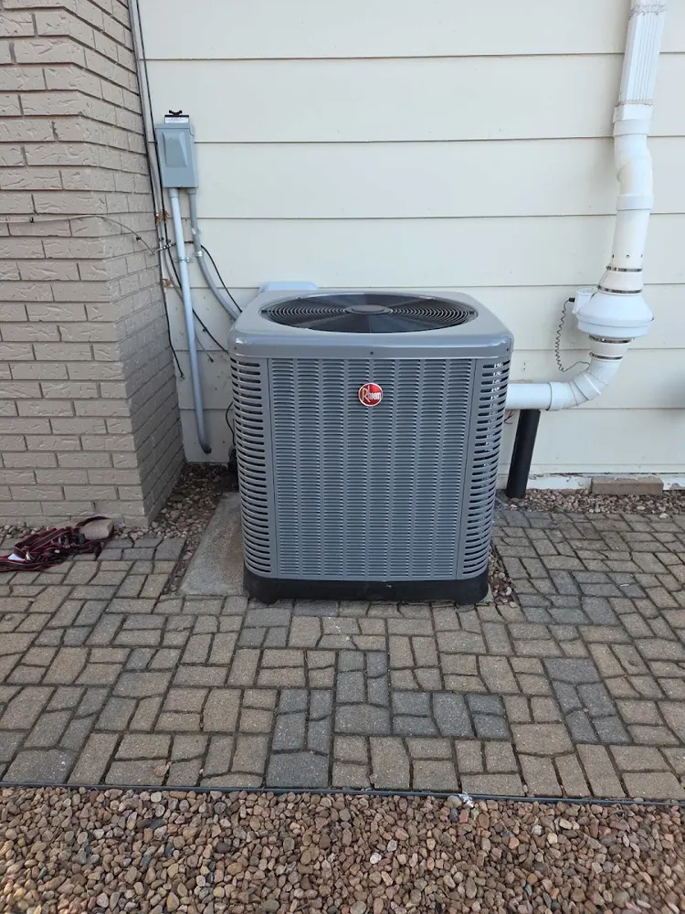 AC install on a paver side yard