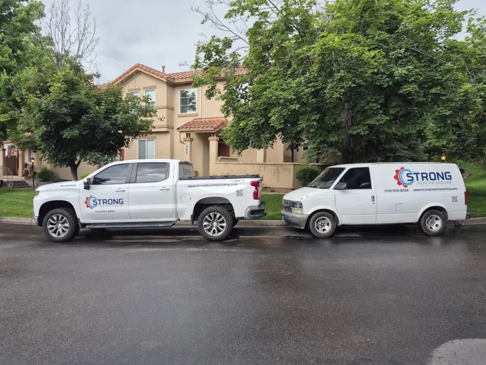 Strong Heating And Cooling service van
