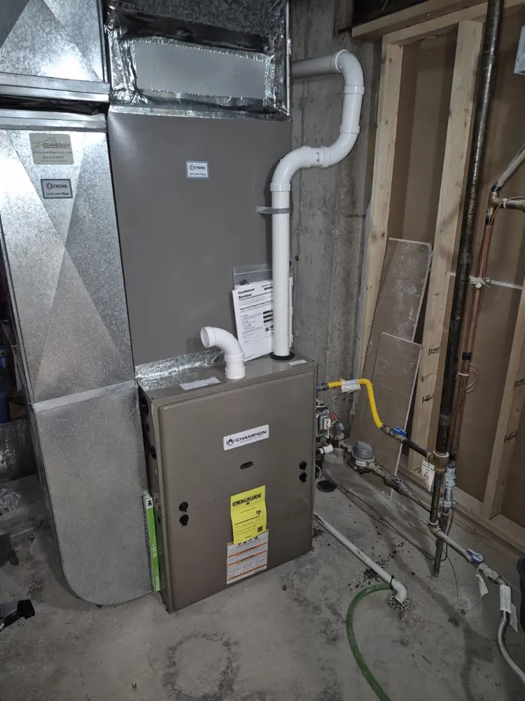 New furnace with fresh PVC exhaust