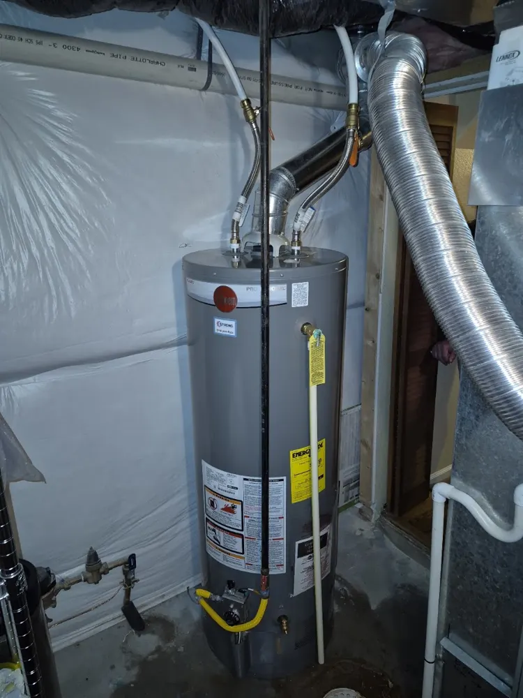 New tank water heater with expansion tank