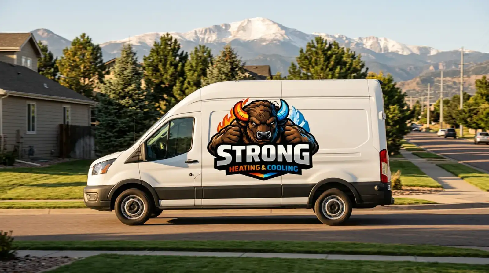 Strong Heating & Cooling service van in Colorado Springs