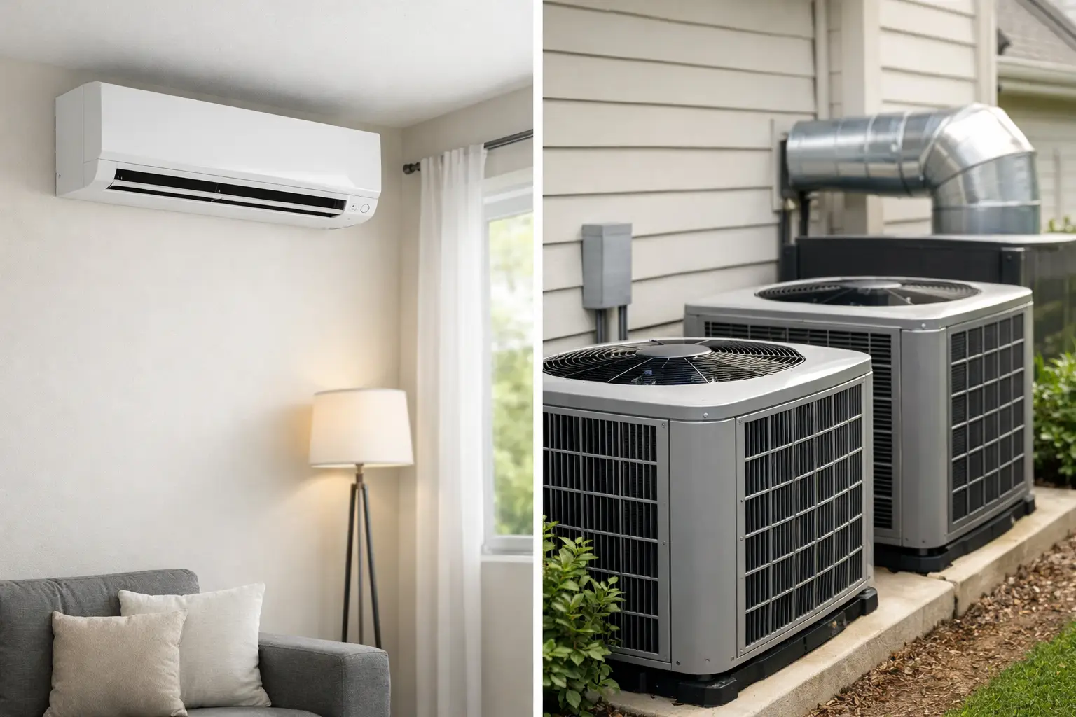 Mini Split Vs Central Air: Which Fits? 2 Indoor And Outdoor Air Conditioning Units