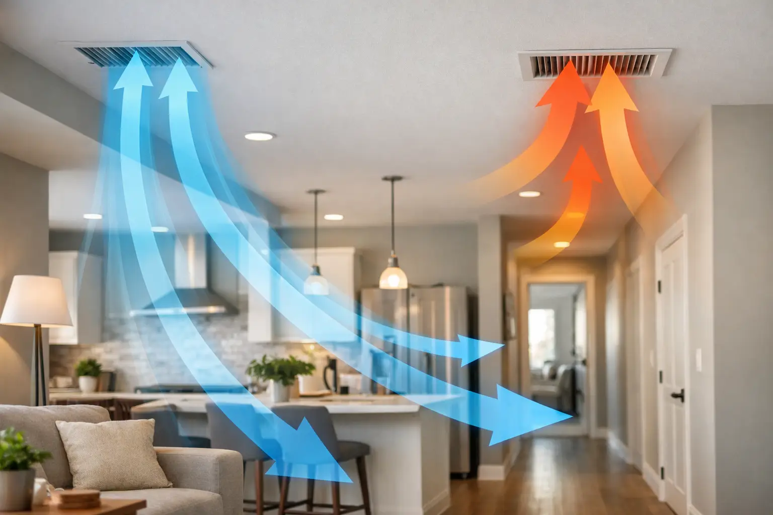 Airflow In A Residential Home Explained 2 Illustration Of Air Circulation In Home